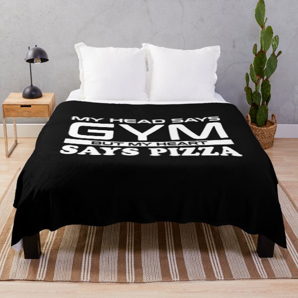 Item preview, My Head Says Gym My Heart Says Pizza Funny Fitness Diet Humor designed and sold by sillyquestions.