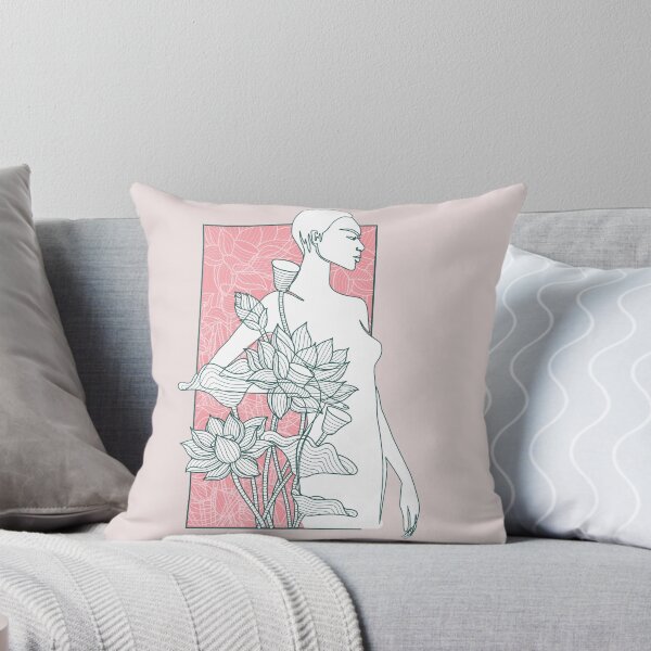 Item preview, Women Nude Body with Flowers Nymph Line Art designed and sold by HerMindSpeaks.