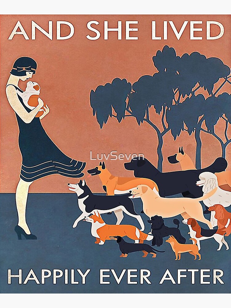 Vintage Girl And Dog And She Lived Happily Ever After by LuvSeven