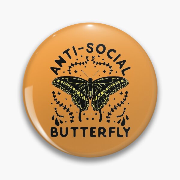 Item preview, antisocial butterfly art black designed and sold by aylinlakin.