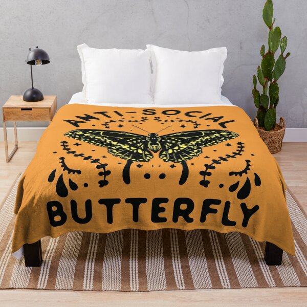 Item preview, antisocial butterfly art black designed and sold by aylinlakin.