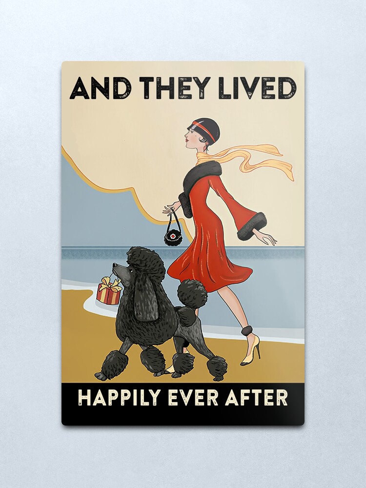 Alternate view of Vintage Girl And Dog And They Lived Happily Ever After  Metal Print