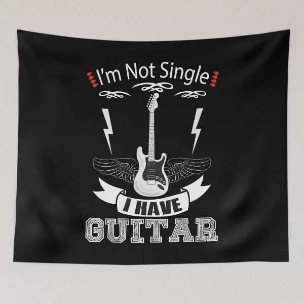 Item preview, I'm not single I have guitar - Funny music rock tees. designed and sold by PrintPress.