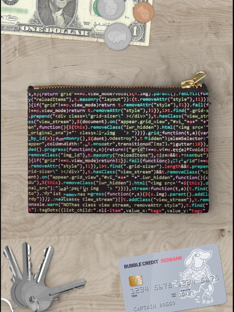 Thumbnail 3 of 4, Zipper Pouch, Java script Code designed and sold by PrintSol.