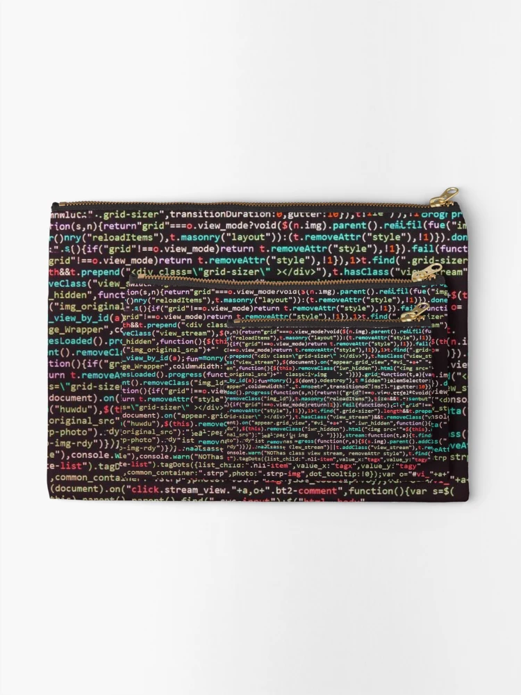Thumbnail 2 of 4, Zipper Pouch, Java script Code designed and sold by PrintSol.
