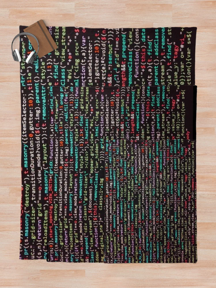 Thumbnail 5 of 6, Throw Blanket, Java script Code designed and sold by PrintSol.