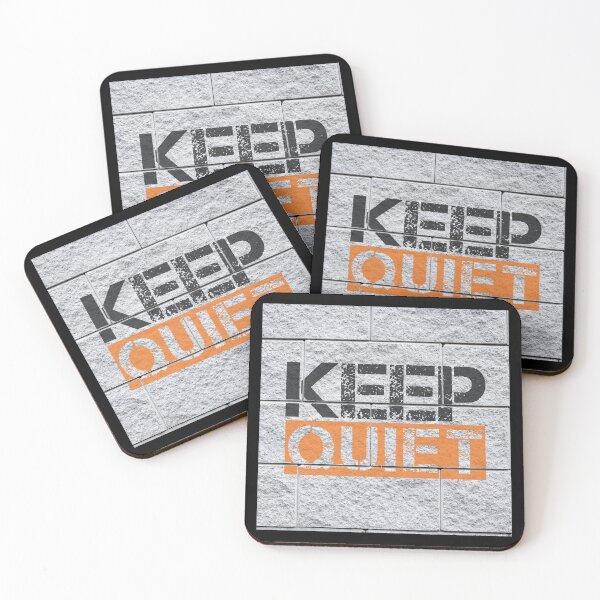 Item preview, Keep quiet graffiti Black, orange, grey stone wall - sarcastic designed and sold by Honest-Quotes.