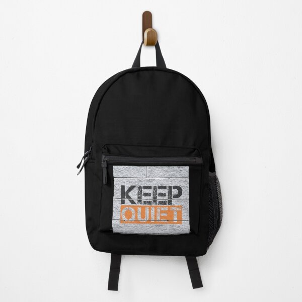 Item preview, Keep quiet graffiti Black, orange, grey stone wall - sarcastic designed and sold by Honest-Quotes.