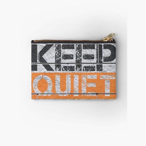 Item preview, Keep quiet graffiti Black, orange, grey stone wall - sarcastic designed and sold by Honest-Quotes.
