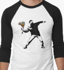 Banksy - Rage, Flower Thrower Men's Baseball Âľ T-Shirt