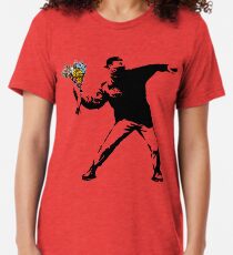 Banksy - Rage, Blumenwerfer Vintage T-Shirt