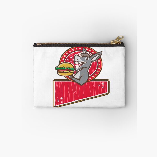 Item preview, Donkey Mascot Serve Burger Rectangle Retro designed and sold by patrimonio.