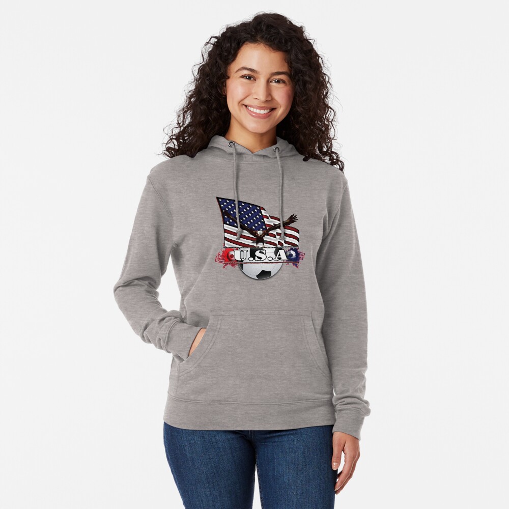 Patriotic USA Soccer Ball Lightweight Hoodie