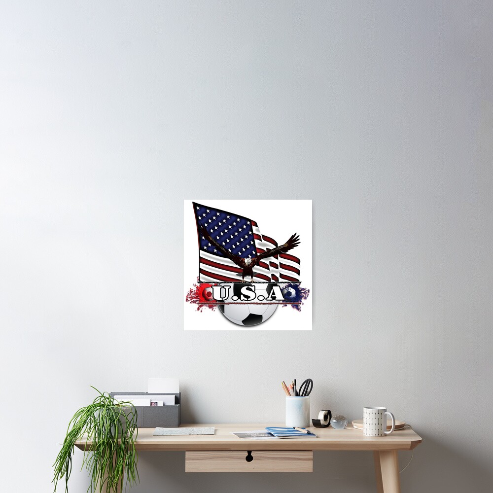 Patriotic USA Soccer Ball Poster
