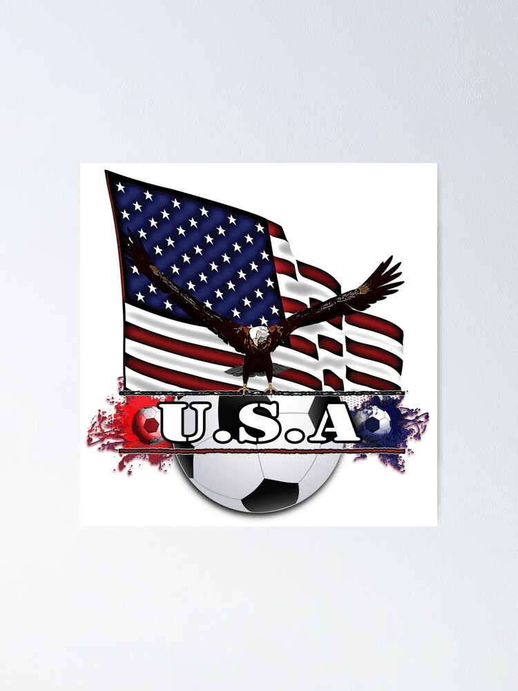 Alternate view of Patriotic USA Soccer Ball Poster