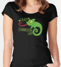 Crazy Chameleon lady Women's Fitted Scoop T-Shirt