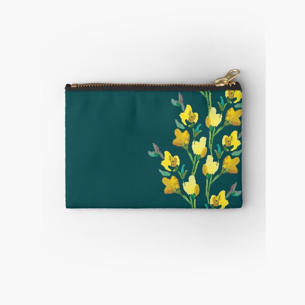 Item preview, Yellow Posy on dark teal background designed and sold by PURPLEbliss.