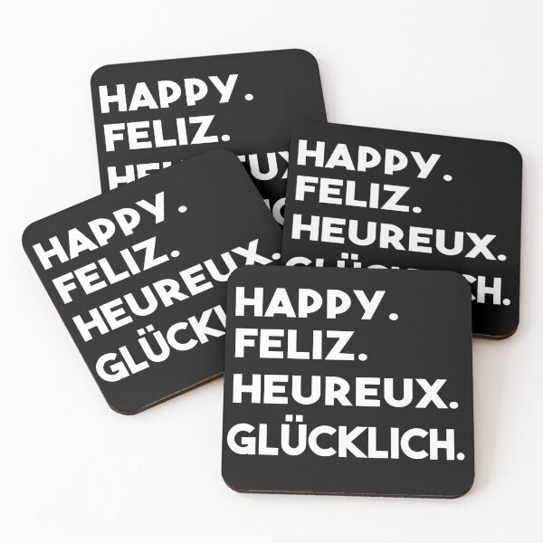 Item preview, happy feliz heureux glücklich funny language translation  designed and sold by joy4shirt.