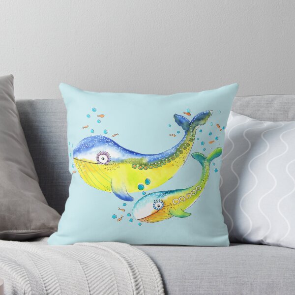 Item preview, happy whale blue designed and sold by Design-Arte.