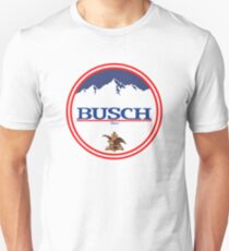 Buschlicht, Buschlicht, Busch, Bier, Getränk, Berg, Kneipe, Logo, Symbol. Slim Fit T-Shirt