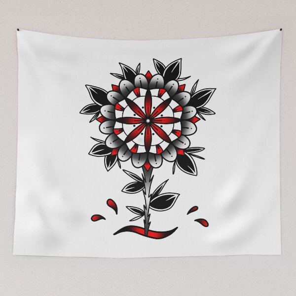 Item preview, Old School Flower designed and sold by SoulArtLove.