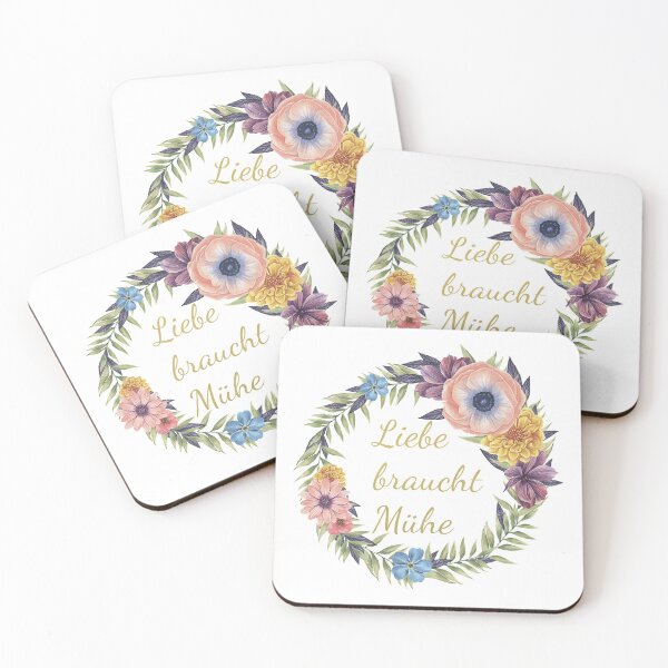 Artikelvorschau, Liebe braucht Mühe - Blumenkranz Liebesplakat, entworfen und verkauft von BilgePaksoylu.