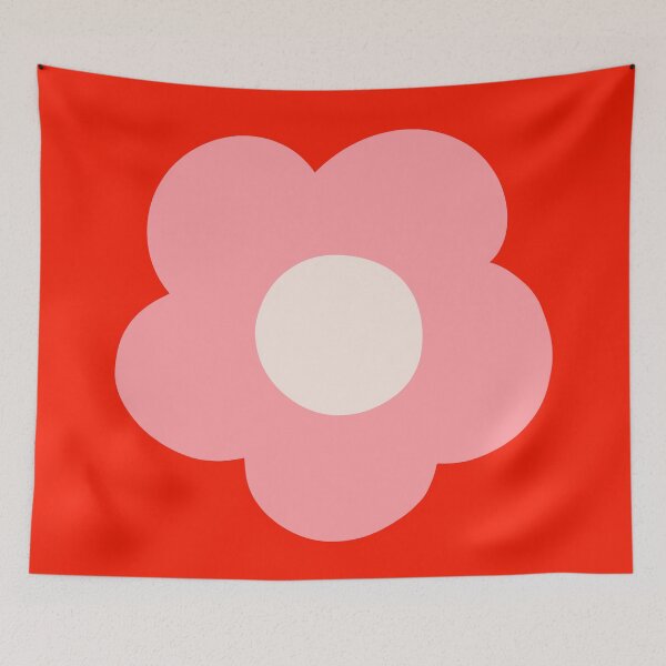 Item preview, Red and pink flower. Modern flower designed and sold by Latte Design.