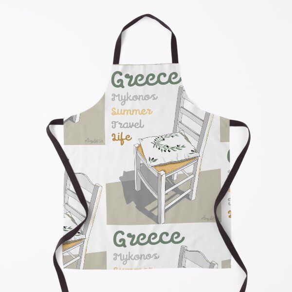 Item preview, White wooden chair in Mykonos Greece's sun hand drawn digitally. designed and sold by angelisart.