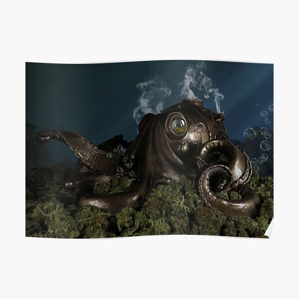 Steampunk Octopus Stash (Print/Poster) Poster