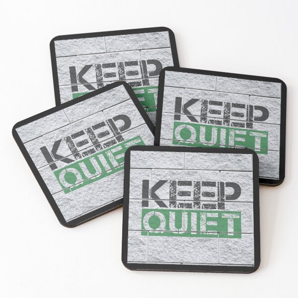 Item preview, Keep quiet graffiti Black, green, grey stone wall - sarcastic designed and sold by Honest-Quotes.