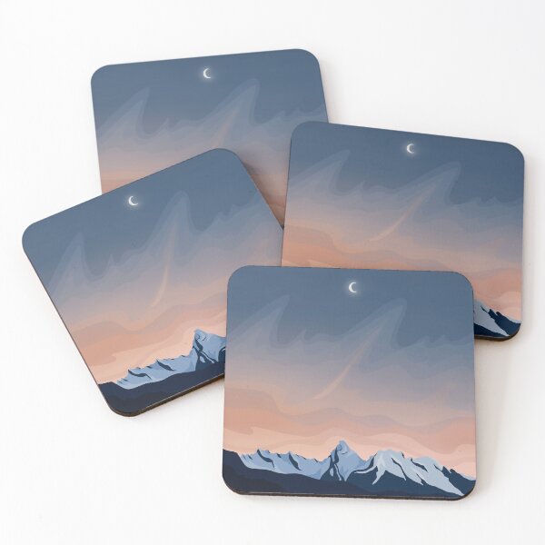 Item preview, Blue and Peach Minimalistic Mountain Sunset Digital Illustration designed and sold by AlmightyClaire.