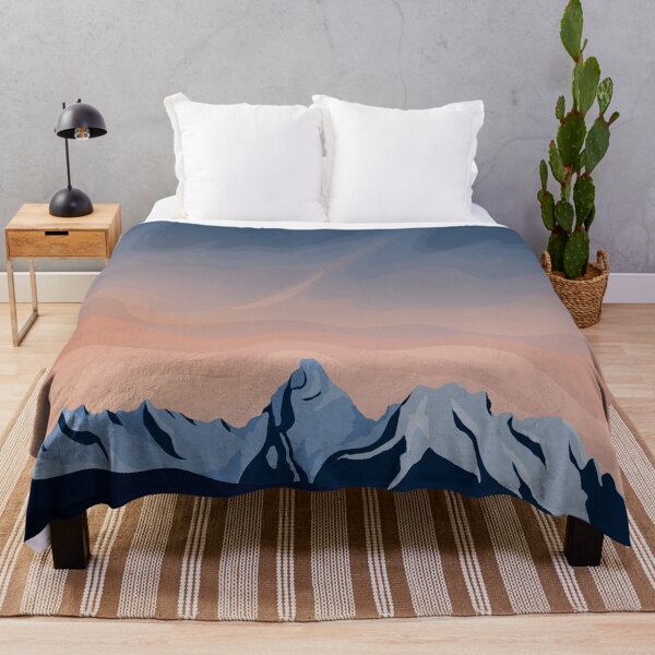 Item preview, Blue and Peach Minimalistic Mountain Sunset Digital Illustration designed and sold by AlmightyClaire.