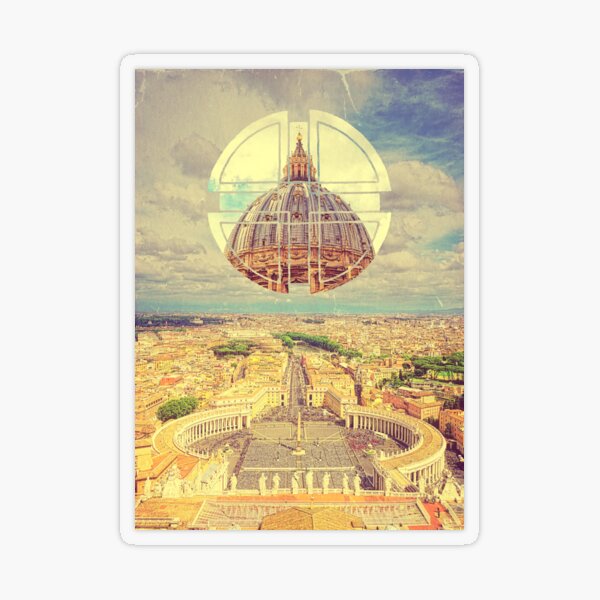 Geometric Vatican St Peter’s Square Basilica Dome Italy Rome Transparent Sticker