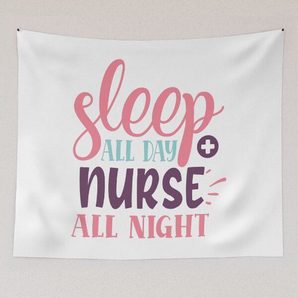 Item preview, Nurse saying - sleep all day nurse all night designed and sold by Raeolus.