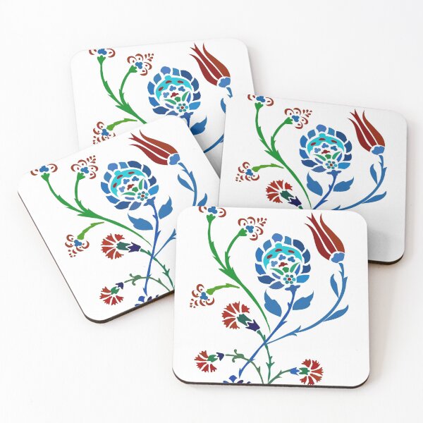 Item preview, Iznik Tile Floral Pattern designed and sold by PatternMosaic.