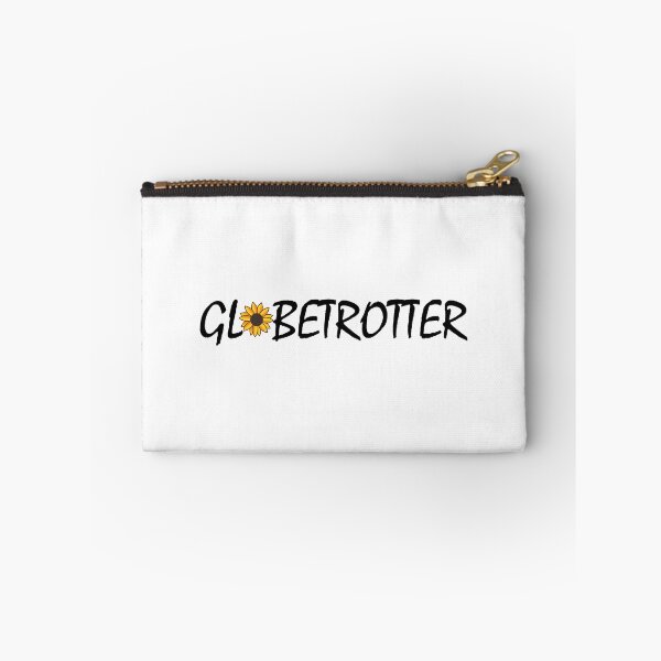 Item preview, Globetrotter with yellow sunflower sign black and white minimalistic quote vintage typography designed and sold by Deegital18.
