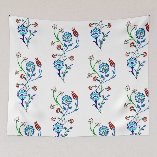 Item preview, Iznik Tile Floral Pattern designed and sold by PatternMosaic.