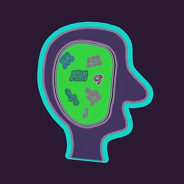 Artwork thumbnail, Music On My Mind Music Notes Brain by DesignsofNote