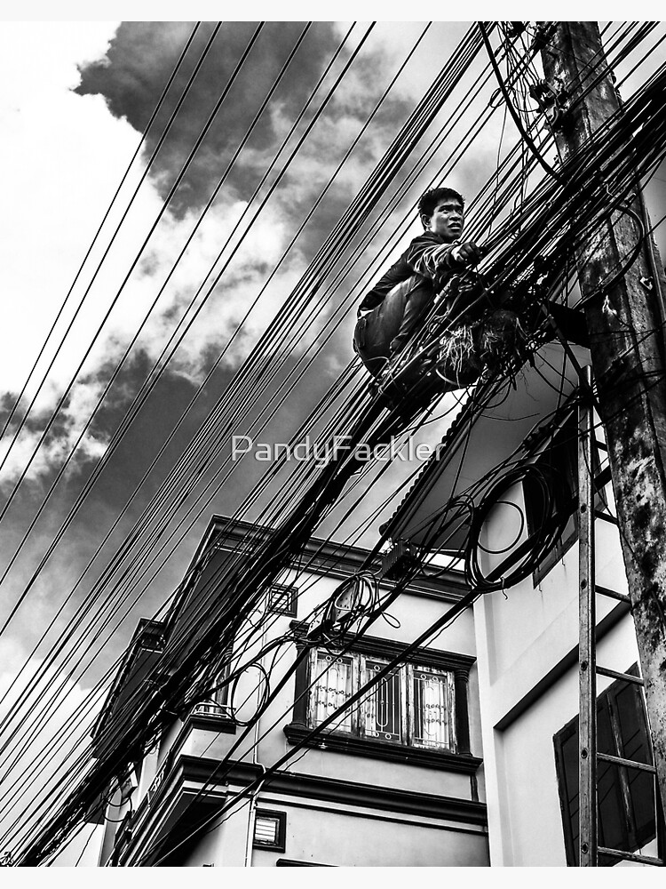 "Cable repair guy man from Thailand" Sticker for Sale by PandyFackler