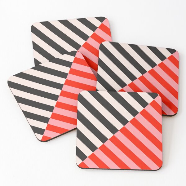 Item preview, Black and cream stripes, red and pink stripes. Striped designed and sold by Latte Design.