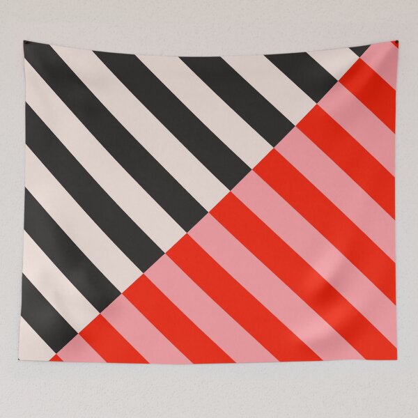Item preview, Black and cream stripes, red and pink stripes. Striped designed and sold by Latte Design.