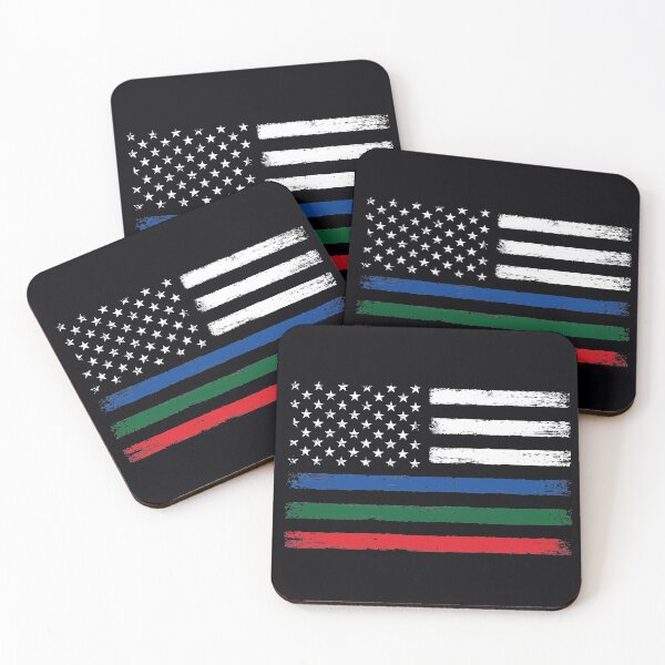 Item preview, Thin Blue Red Green Line Flag for Police Firefighter Military designed and sold by common-node.
