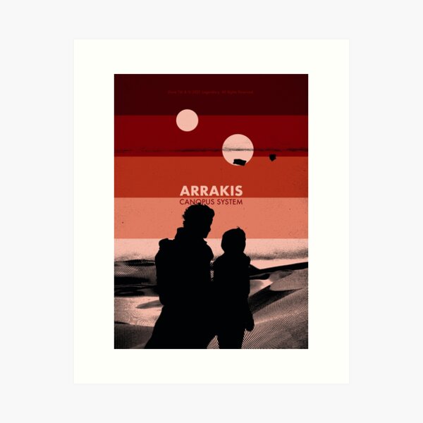 Arrakis Silhouette Minimalist 'Dune' Art - Warm Colour Scheme Art Print