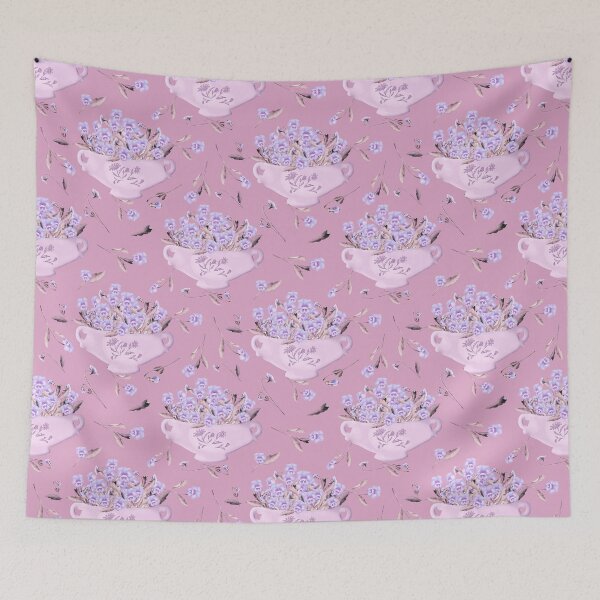 Item preview, Blue pansies dusty rose pink designed and sold by Amalus-files.