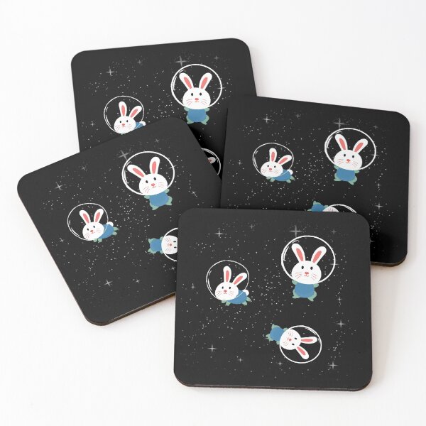 Item preview, cute white Bunny Rabbit in Space, Bunnies lover designed and sold by Space Art.