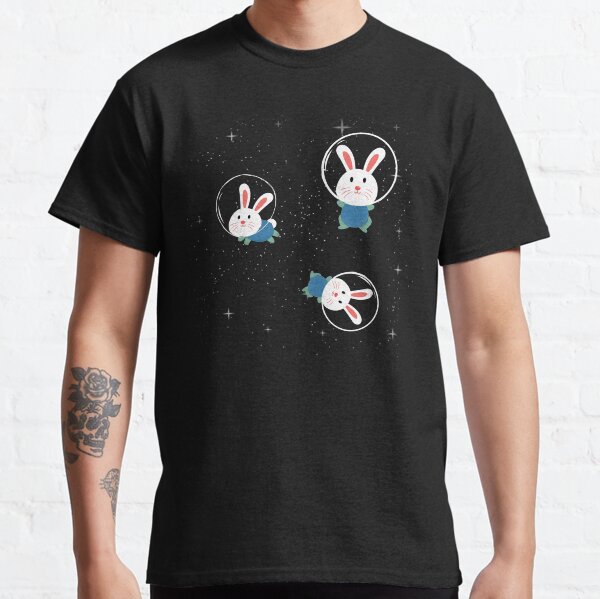 cute white Bunny Rabbit in Space, Bunnies lover Classic T-Shirt