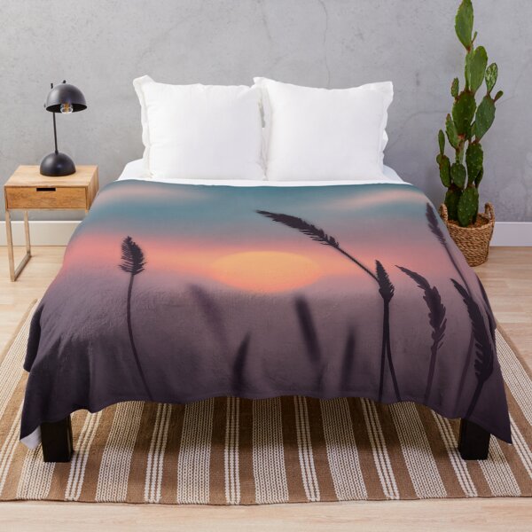 Item preview, Wheat Silhouettes against Colourful Sunset Digital Illustration designed and sold by AlmightyClaire.