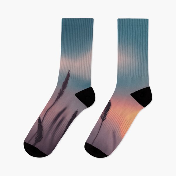 Item preview, Wheat Silhouettes against Colourful Sunset Digital Illustration designed and sold by AlmightyClaire.