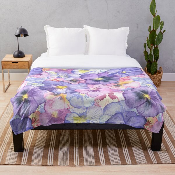 Item preview, Watercolor Pansy Flowers designed and sold by Sofya Dushkina.