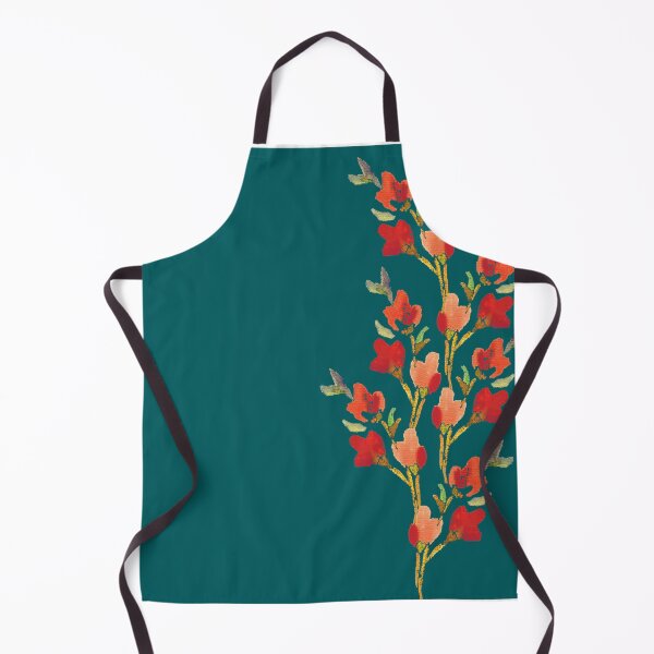 Item preview, Red posy on dark teal background designed and sold by PURPLEbliss.